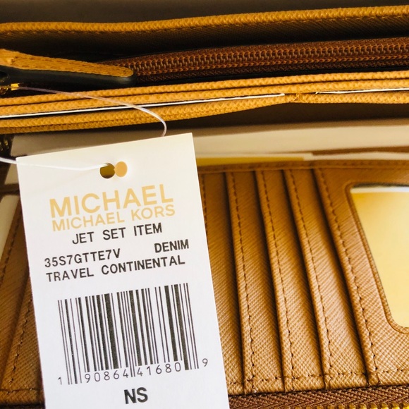 NWT Michael Kors Lg continental wallet denim - Picture 6 of 6